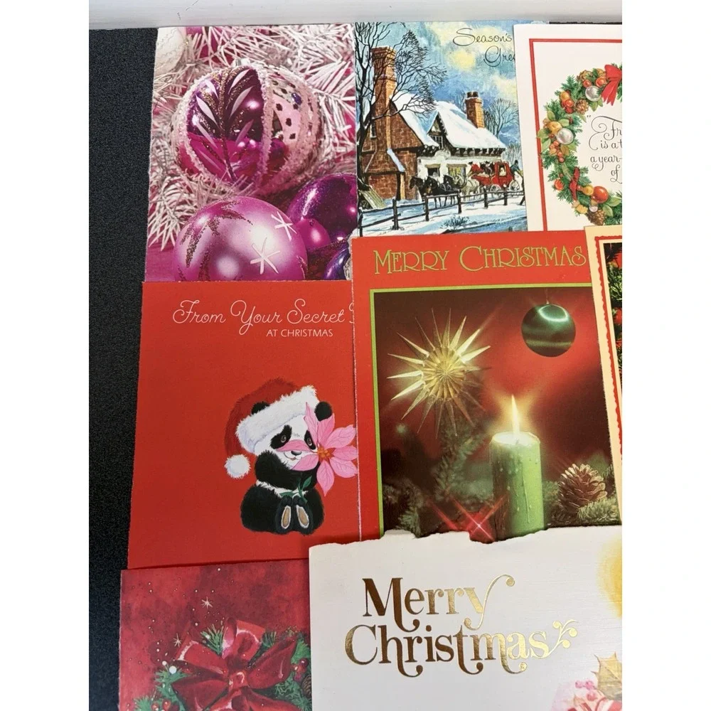 Vintage Christmas Cards Fronts ONLY Traditional Scrapbooking Decoupage Lot 50+
